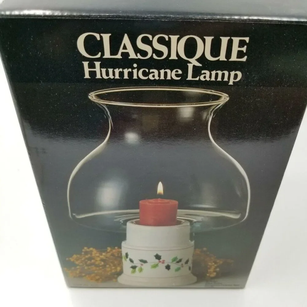 Vintage Towle Classique Hurricane Lamp Christmas Candle Decorative Base Dome New